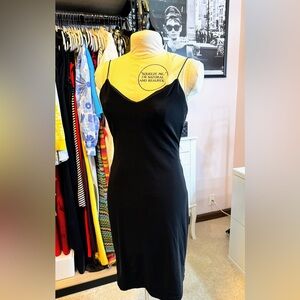 Vintage City Triangles Black Spaghetti Strap Blackless Dress - NWOT